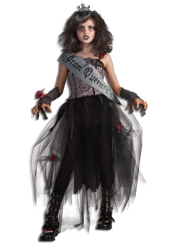 Girl's Goth Prom Queen Costume