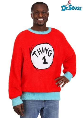Adult Thing 1 2 Dr Seuss Christmas Sweater