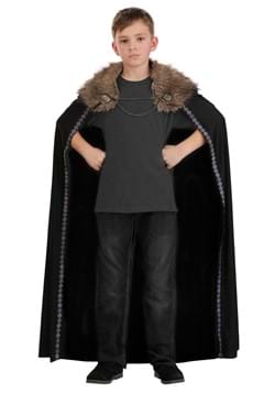 Black Faux Fur Collar Viking Cape
