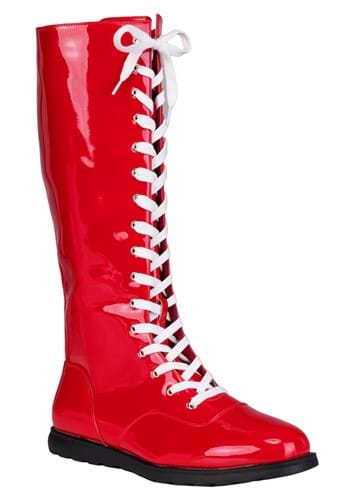 Adult Patent Red Wrestling Boots